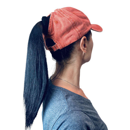 Empire Cove Womens Washed Ponytail Caps Cotton Hats Vintage Relaxed Fit-Navy-