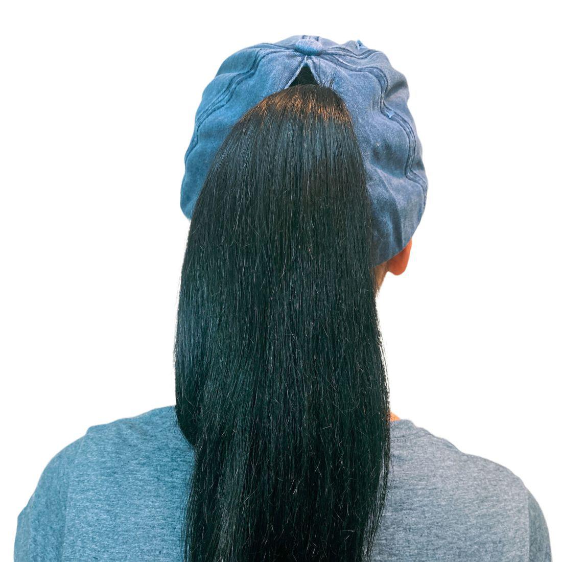 Empire Cove Womens Distressed Washed Ponytail Caps Hats Vintage Relaxed Fit-Pink-