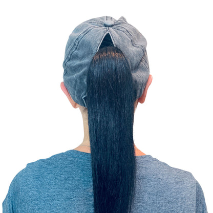 Empire Cove Womens Distressed Washed Ponytail Caps Hats Vintage Relaxed Fit-Pink-