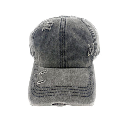 Empire Cove Womens Distressed Washed Ponytail Caps Hats Vintage Relaxed Fit-Pink-