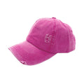 Empire Cove Womens Distressed Washed Ponytail Caps Hats Vintage Relaxed Fit-Pink-