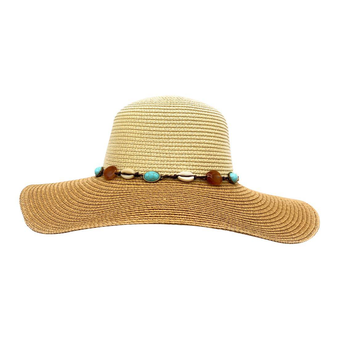 Empire Cove Womens Wide Brim Straw Hat Floppy Sun Hat Panama Fedora Summer-Flower Pink-