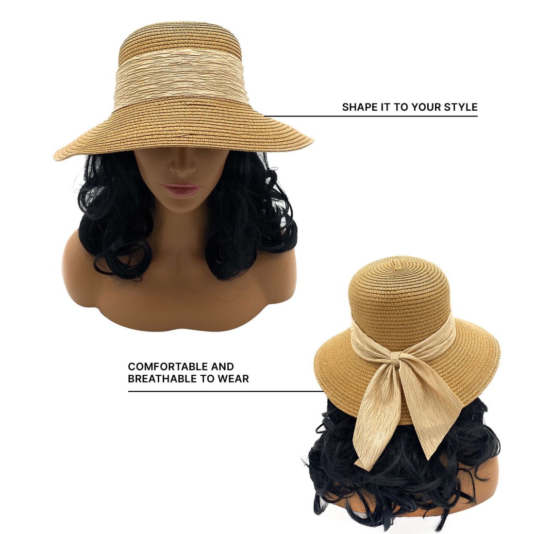 Empire Cove Womens Wide Brim Straw Hat Floppy Sun Hat Panama Fedora Summer-Flower Pink-