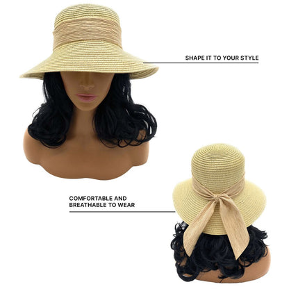 Empire Cove Womens Wide Brim Straw Hat Floppy Sun Hat Panama Fedora Summer-Flower Pink-