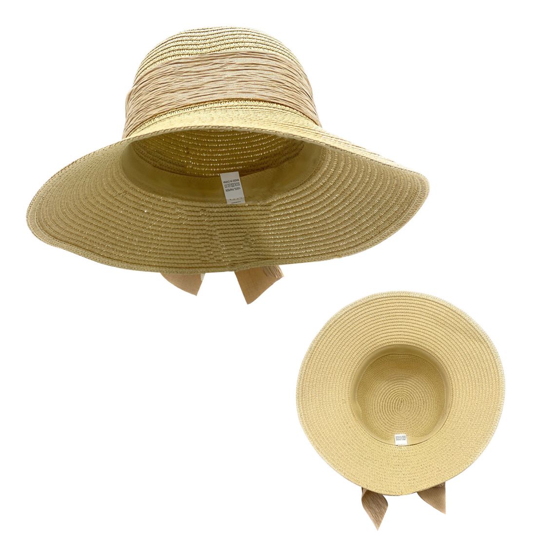 Empire Cove Womens Wide Brim Straw Hat Floppy Sun Hat Panama Fedora Summer-Flower Pink-