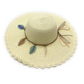 Empire Cove Womens Wide Brim Straw Hat Floppy Sun Hat Panama Fedora Summer-Feather Ivory-