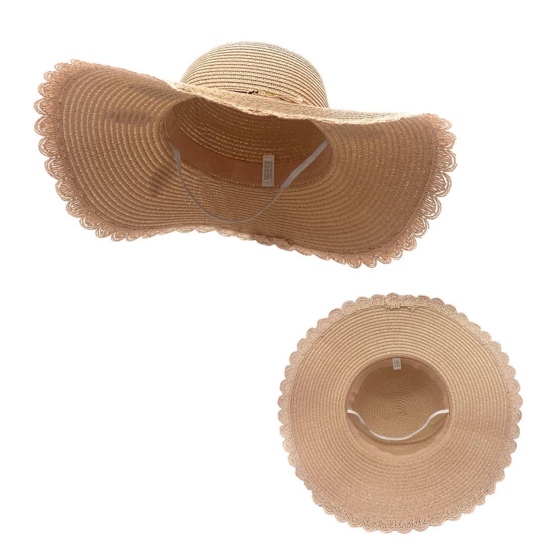 Empire Cove Womens Wide Brim Straw Hat Floppy Sun Hat Panama Fedora Summer-Flower Pink-