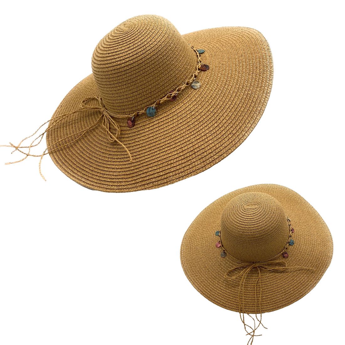 Empire Cove Womens Wide Brim Straw Hat Floppy Sun Hat Panama Fedora Summer-Flower Pink-