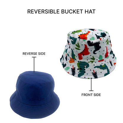 Empire Cove Kids Fun Prints Bucket Hat Fisherman Cap Girls Boys Summer Beach-Dinosaur Blue-