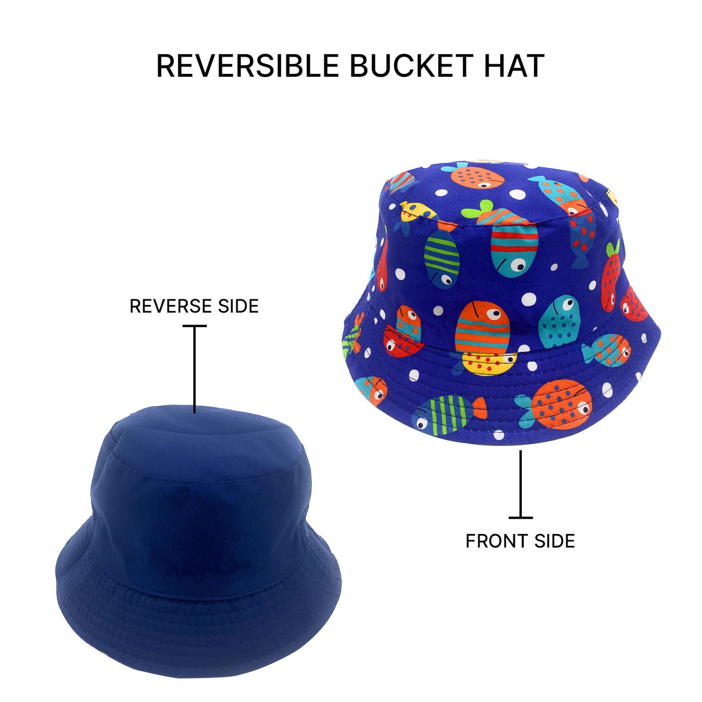 Empire Cove Kids Fun Prints Bucket Hat Fisherman Cap Girls Boys Summer Beach-Dinosaur Blue-