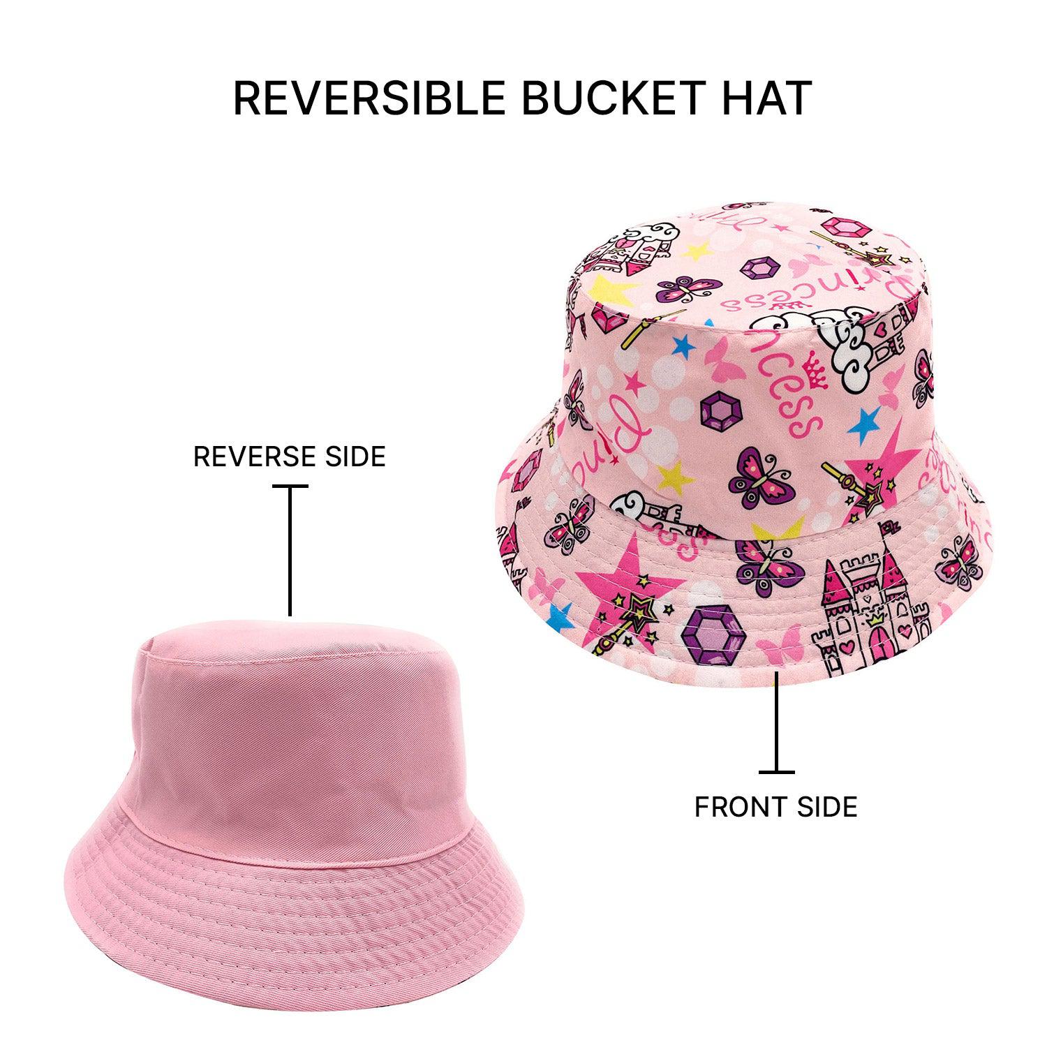 Empire Cove Kids Unicorns Bucket Hat Reversible Fisherman Cap Girls Summer Beach-Unicorn Pink-