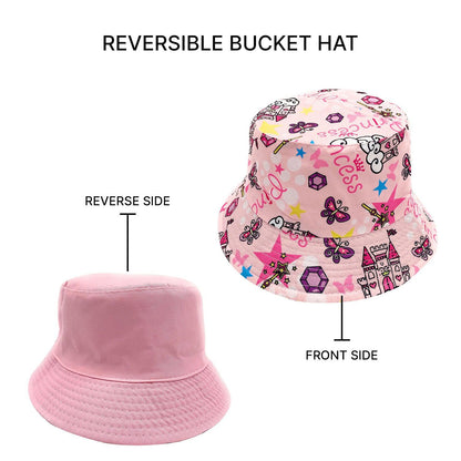 Empire Cove Kids Unicorns Bucket Hat Reversible Fisherman Cap Girls Summer Beach-Unicorn Pink-