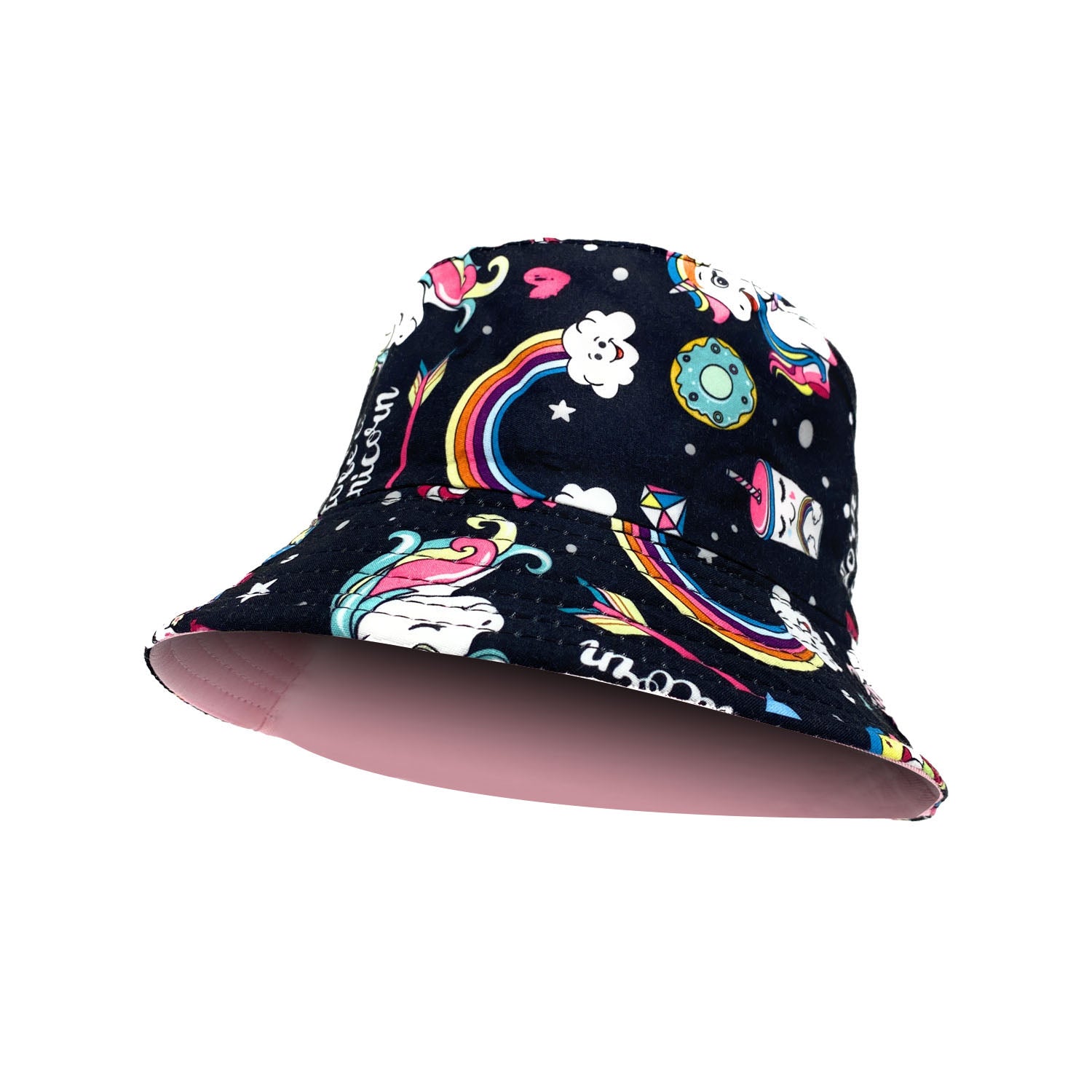 Empire Cove Kids Unicorns Bucket Hat Reversible Fisherman Cap Girls Summer Beach-Unicorn Pink-