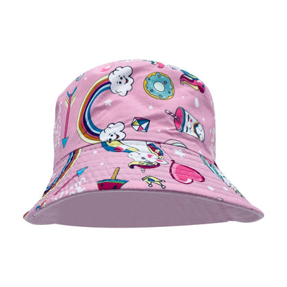 Empire Cove Kids Unicorns Bucket Hat Reversible Fisherman Cap Girls Summer Beach-Unicorn Pink-