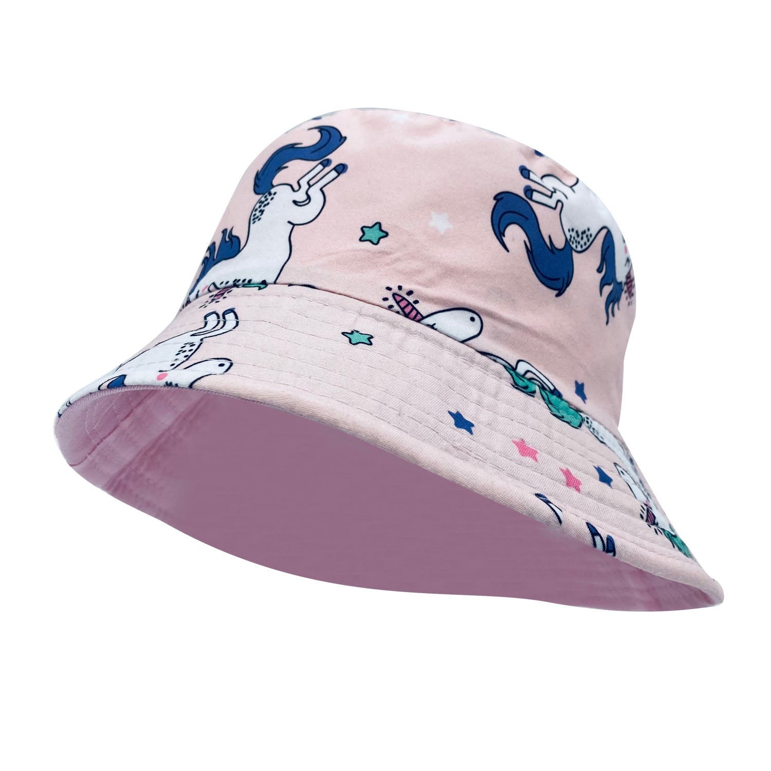 Empire Cove Kids Unicorns Bucket Hat Reversible Fisherman Cap Girls Summer Beach-Unicorn Pink-