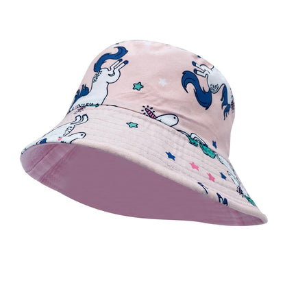 Empire Cove Kids Unicorns Bucket Hat Reversible Fisherman Cap Girls Summer Beach-Unicorn Pink-