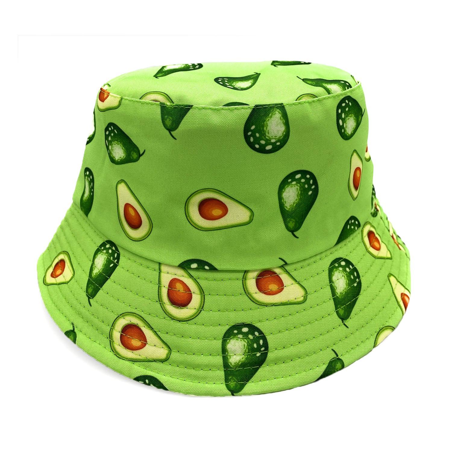 Empire Cove Fruit Designs Bucket Hat Reversible Fisherman Cap Women Men Summer-Avocado-