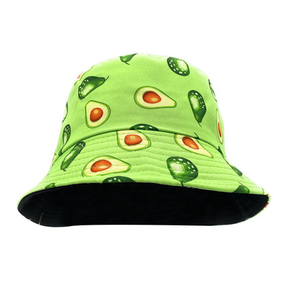 Empire Cove Fruit Designs Bucket Hat Reversible Fisherman Cap Women Men Summer-Avocado-