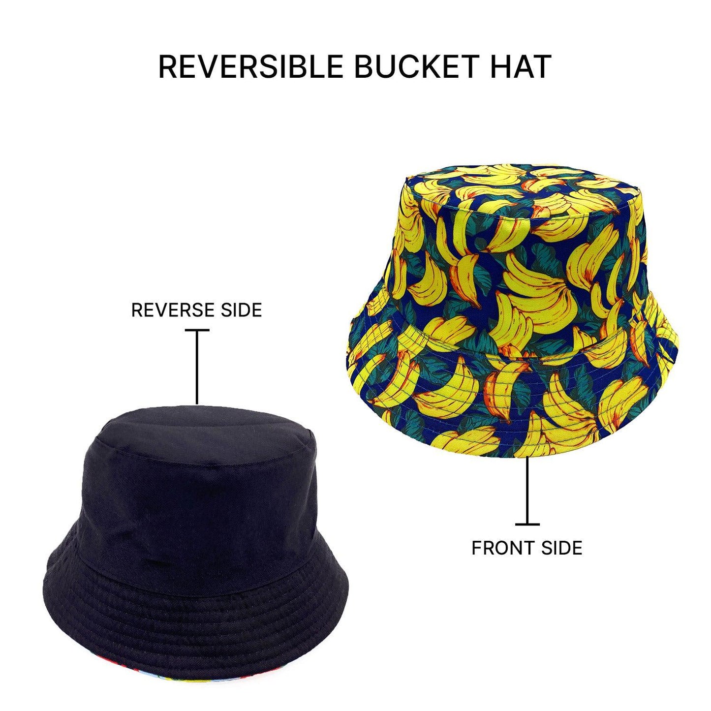Empire Cove Fruit Designs Bucket Hat Reversible Fisherman Cap Women Men Summer-Avocado-