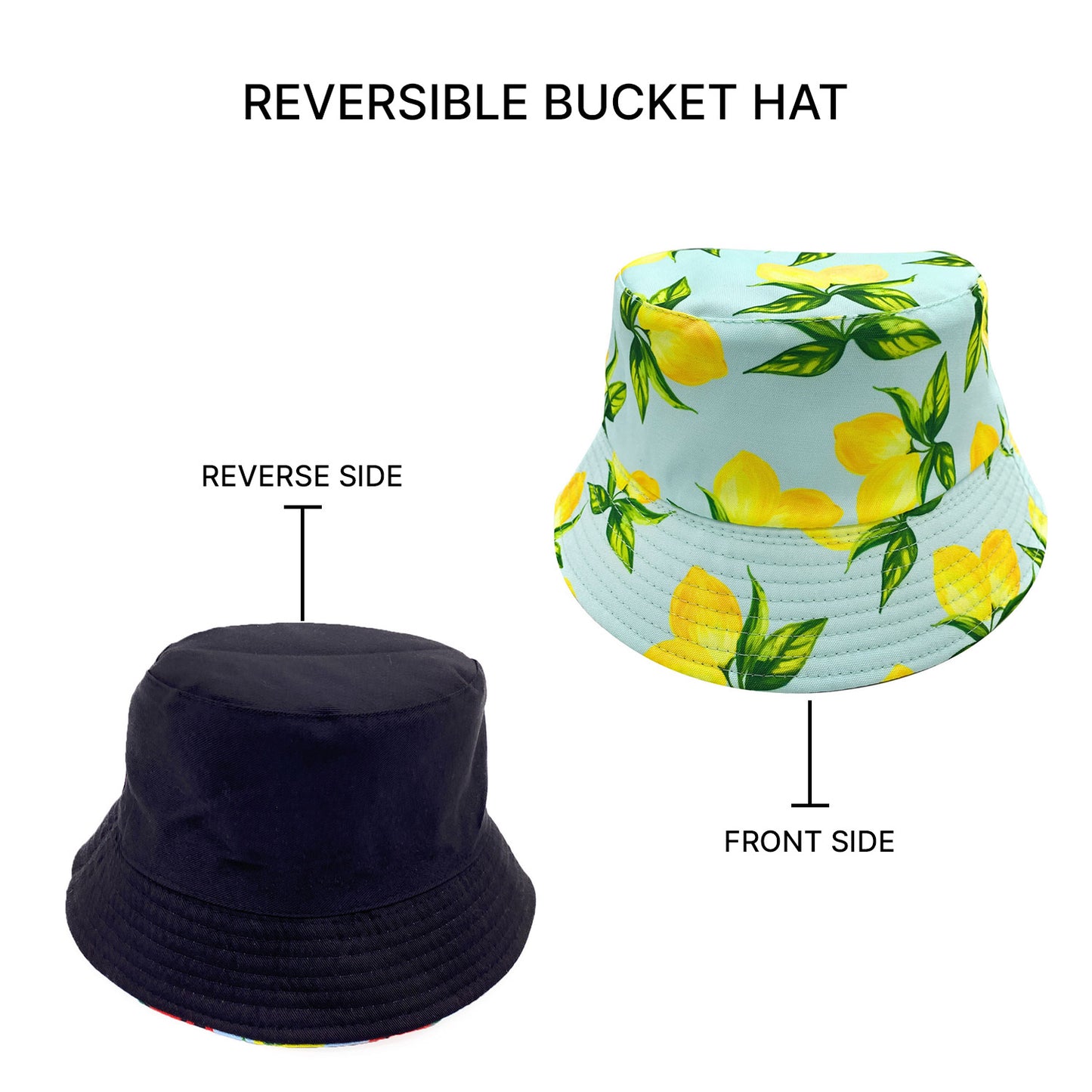Empire Cove Fruit Designs Bucket Hat Reversible Fisherman Cap Women Men Summer-Avocado-