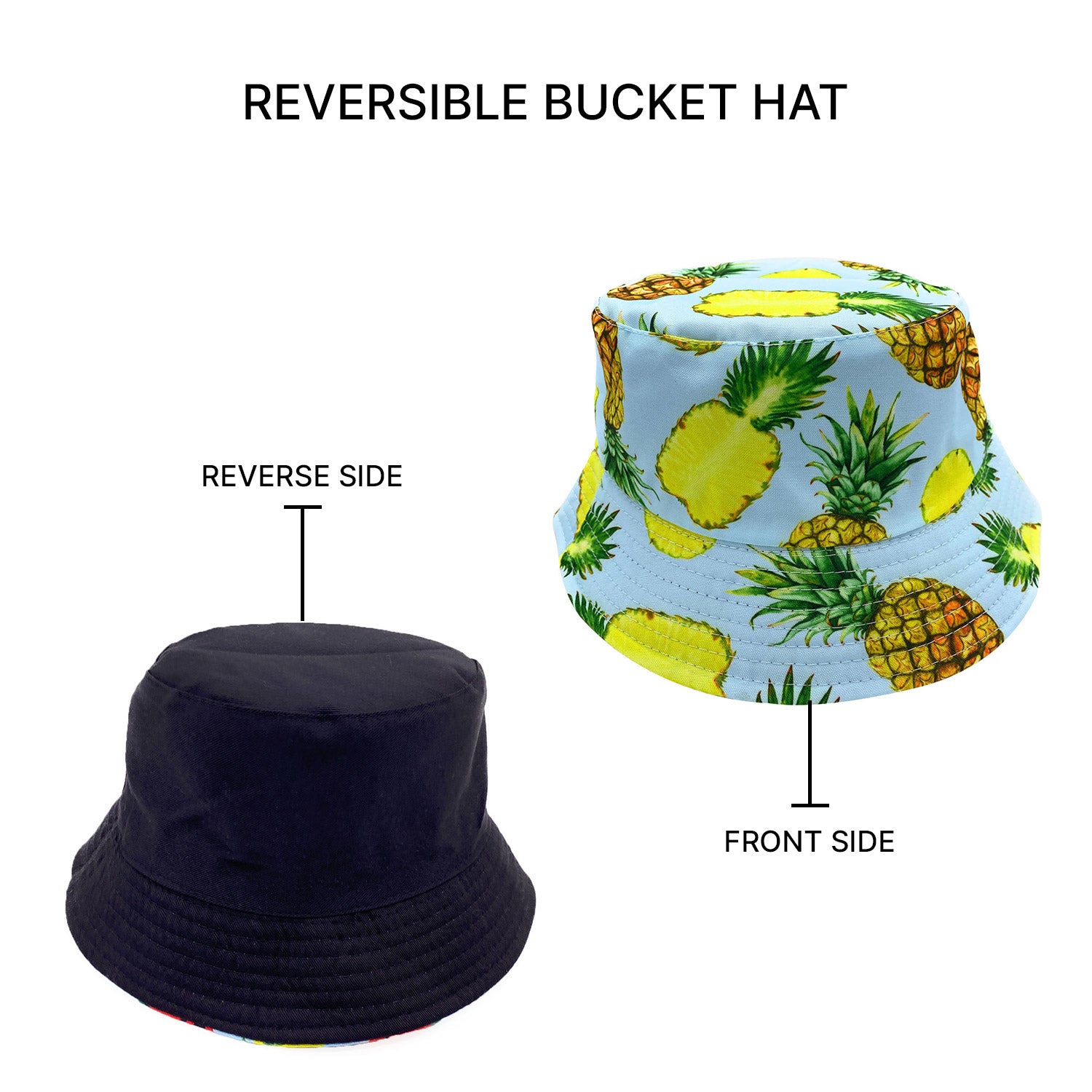 Empire Cove Fruit Designs Bucket Hat Reversible Fisherman Cap Women Men Summer-Avocado-