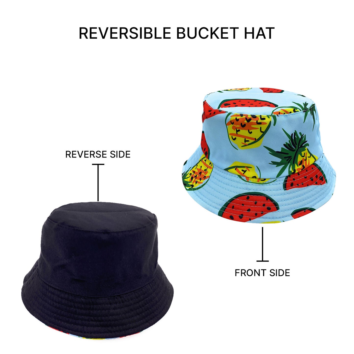 Empire Cove Fruit Designs Bucket Hat Reversible Fisherman Cap Women Men Summer-Avocado-