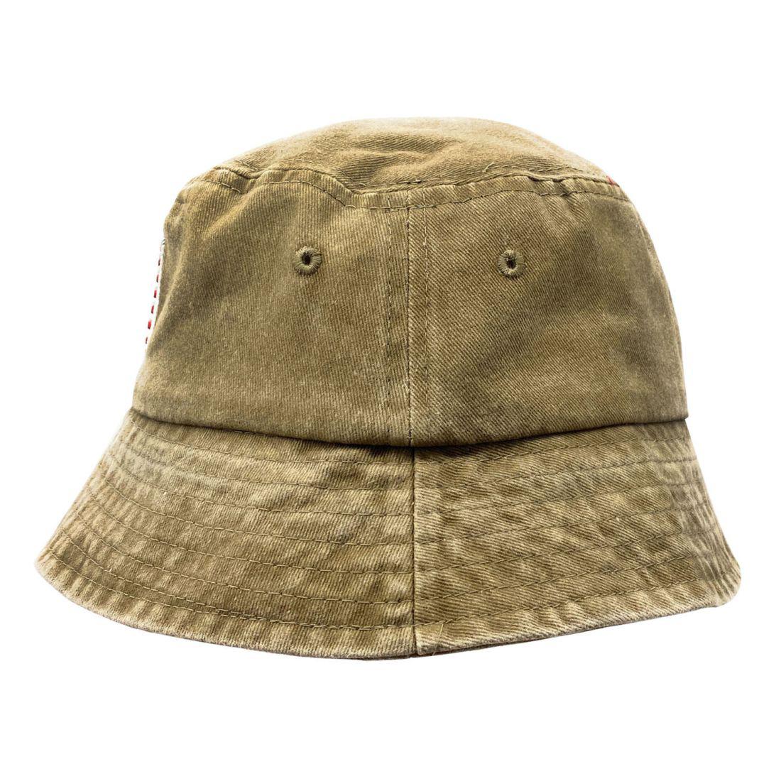 Empire Cove Washed USA Flag Cotton Bucket Hats Patriotic Hats Fisherman Cap-Khaki-