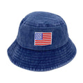 Empire Cove Washed USA Flag Cotton Bucket Hats Patriotic Hats Fisherman Cap-Navy-