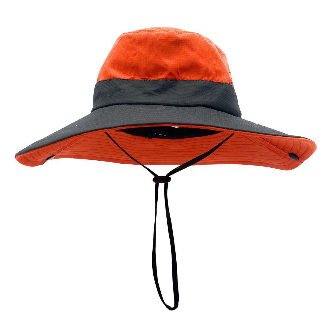 Empire Cove Womens Wide Sun Hat Ponytail Summer Sports Bucket Cap UV Protection-Blue-