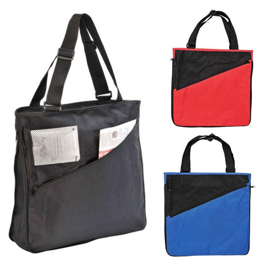 Reusable Grocery Shopping Tote Bags W/ Gusset Adjustable Straps Zippered Expandable 15inch-Royal/Black-
