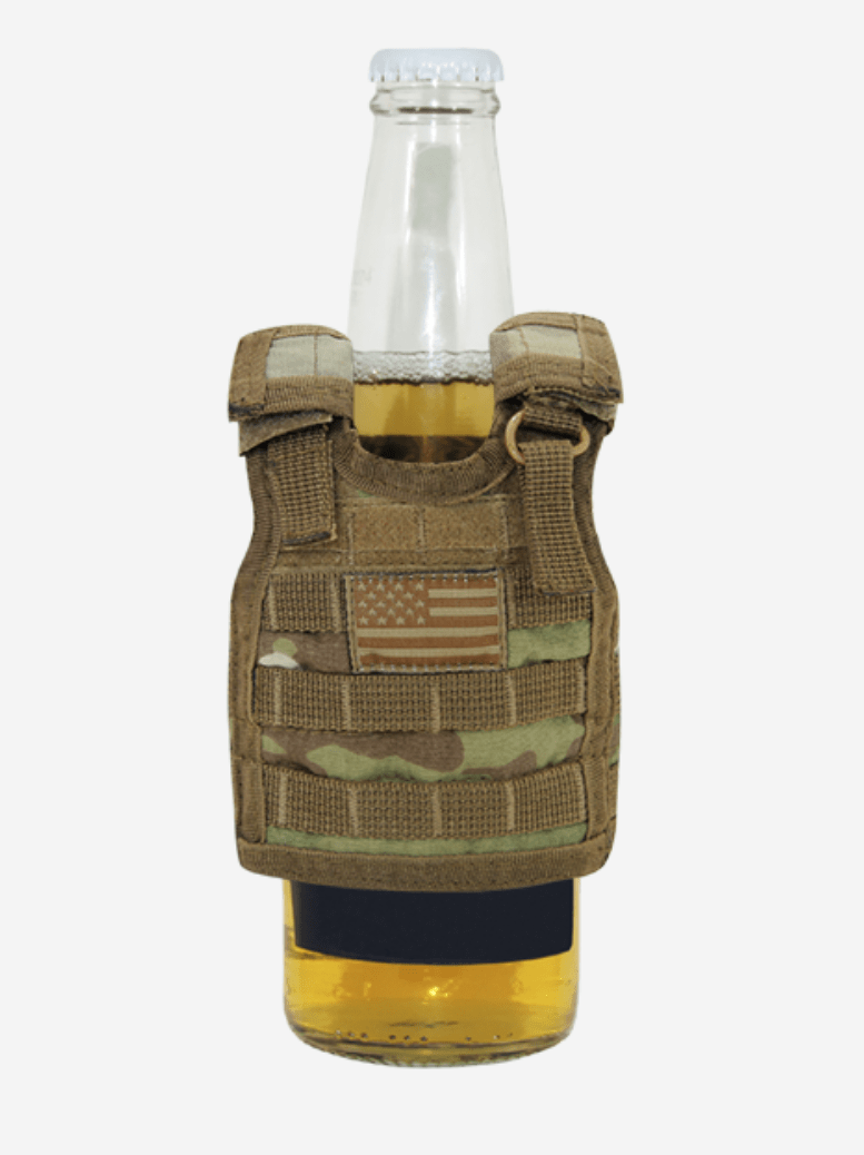 Beer Soda Water Can Bottle Cooler Carrier Insulator Tactical Vest Molle 16Oz-USA Multicam-