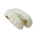 Empire Cove Cable Knit Long Beanie Braided Slouch Cuffed Womens Winter Warm-Ivory-