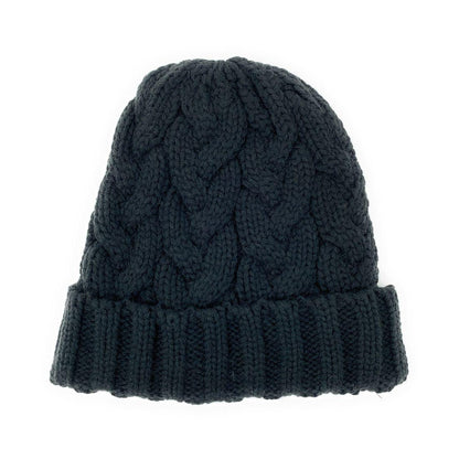 Empire Cove Womens Mens Unisex Winter Warm Solid Cable Knit Cuff Beanie-Black-