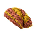 Empire Cove Slouch Long Beanie Winter Warm Knit Two Tone Womens Mens Unisex-Mustard/Pink-