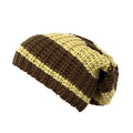 Empire Cove Slouch Long Beanie Winter Warm Knit Two Tone Womens Mens Unisex-Tan/Brown-