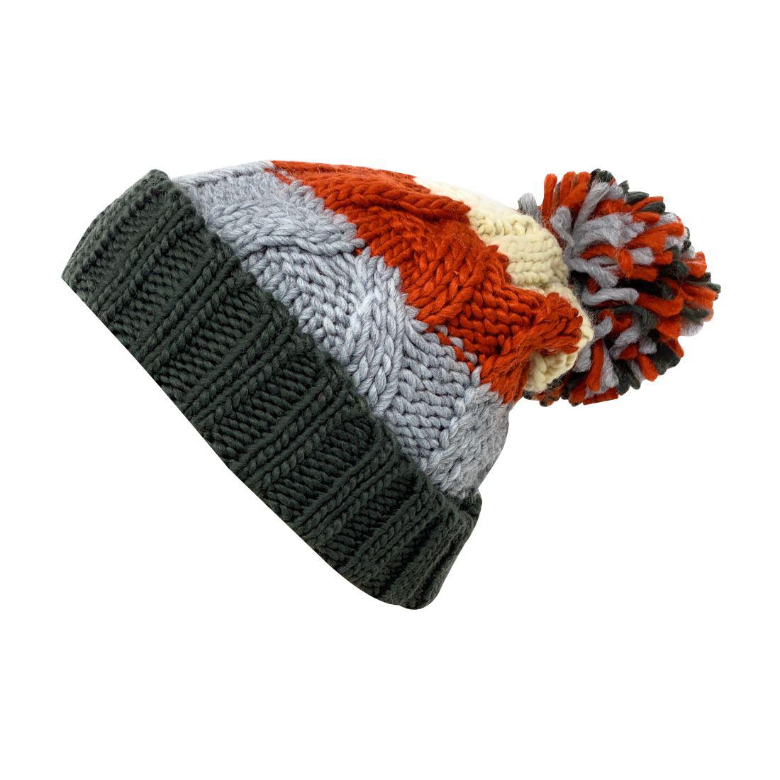 Empire Cove Cable Knit Beanie with Pom Pom Winter Multi Color Womens-Charcoal-