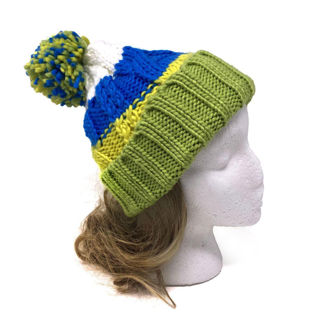Empire Cove Cable Knit Beanie with Pom Pom Winter Multi Color Womens-Charcoal-