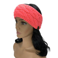 Empire Cove Reversible Headband Beanie Womens Winter Warm Solid Cable Knit-Coral-