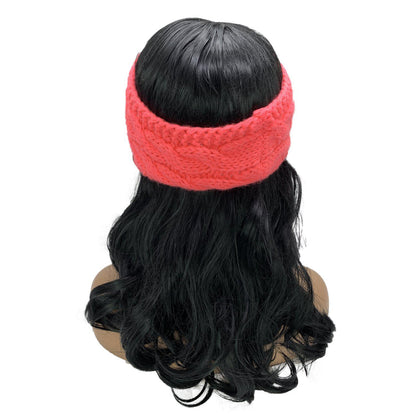 Empire Cove Reversible Headband Beanie Womens Winter Warm Solid Cable Knit-Black-