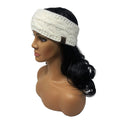 Empire Cove Reversible Headband Beanie Womens Winter Warm Solid Cable Knit-White-