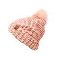 Empire Cove Winter Warm Solid Knit Cuff Beanie with Pom Pom Womens-Pink-