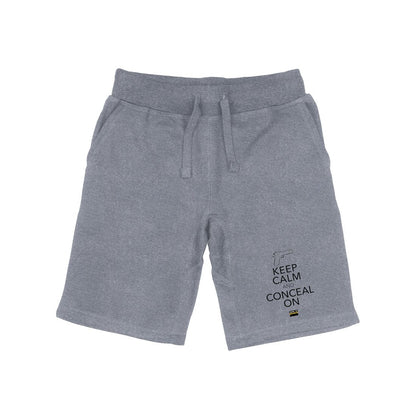 RAPDOM TS6 Fleece Gym Shorts 2nd Amendment Conceal On-Heather Grey-Small-