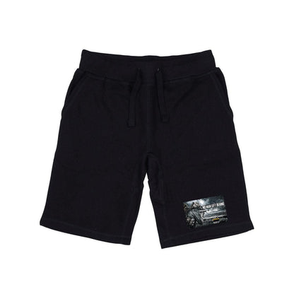 RAPDOM TS6 Fleece Gym Shorts Patriotic Military No Men Left Behind-Black-Small-