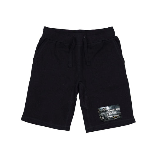 RAPDOM TS6 Fleece Gym Shorts Patriotic Military No Men Left Behind-Black-Small-