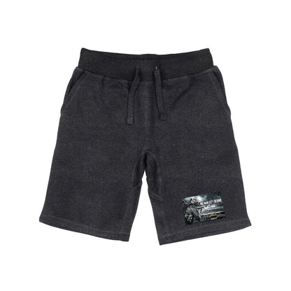 RAPDOM TS6 Fleece Gym Shorts Patriotic Military No Men Left Behind-Heather Charcoal-Small-