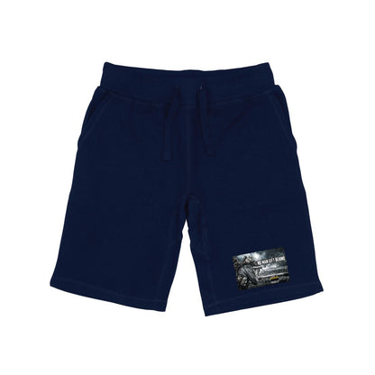 RAPDOM TS6 Fleece Gym Shorts Patriotic Military No Men Left Behind-Navy-Small-