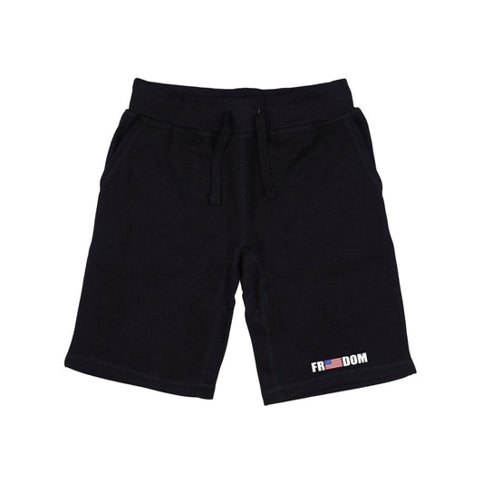 RAPDOM TS6 Fleece Gym Shorts Freedom USA Flag-Black-Small-