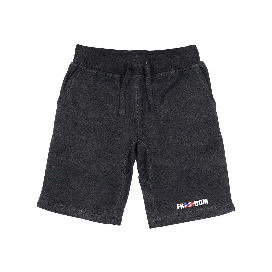 RAPDOM TS6 Fleece Gym Shorts Freedom USA Flag-Heather Charcoal-Small-