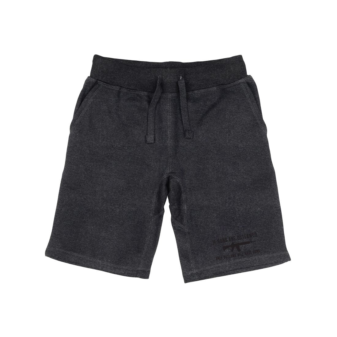 RAPDOM TS6 Fleece Gym Shorts Patriotic Outlaws Outlawed-Heather Charcoal-Small-
