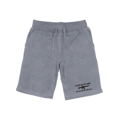 RAPDOM TS6 Fleece Gym Shorts Patriotic Outlaws Outlawed-Heather Grey-Small-